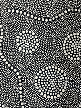 Load image into Gallery viewer, Bush Onion Australian Aboriginal Art Nancy Martin Napangarti 144cm x 88cm black and white dot art

