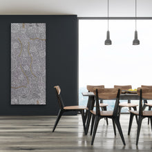 Load image into Gallery viewer, &quot;Bush Onion&quot; Nancy Martin Napangarti 201cm x 88cm Aboriginal painting as shown in modern eating area white dark walls and large windows in an apartment
