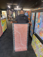 Load image into Gallery viewer, &quot;Bush Onion&quot; Tansy Martin 50cm x 118cm Red Ochre Medium Dot Painting
