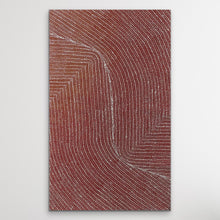 Load image into Gallery viewer, Bush Onion Tansy Martin Contemporary Aboriginal Art Red Ochre 142cm x 86cm painting on white all
