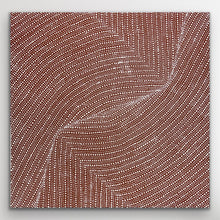Load image into Gallery viewer, Square Aboriginal canvas artwork Bush Onion by Tansy Martin with dot patterns
