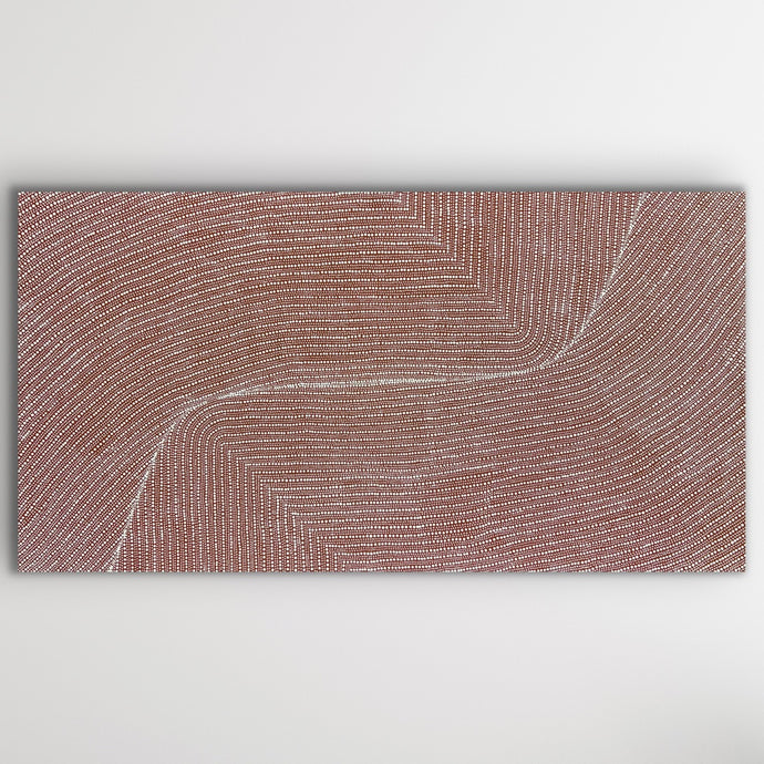 Bush Onion Aboriginal painting by Tansy Martin featuring fine dot work on large canvas