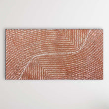 Load image into Gallery viewer, Bush Onion painting by Tansy Martin, Aboriginal art with detailed dot work in earthy tones, size 113cm x 59cm
