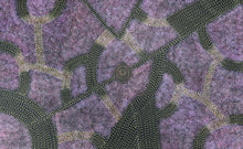 Load image into Gallery viewer, Close-up of dot painting technique representing women’s journeys and bush plum gathering sites
