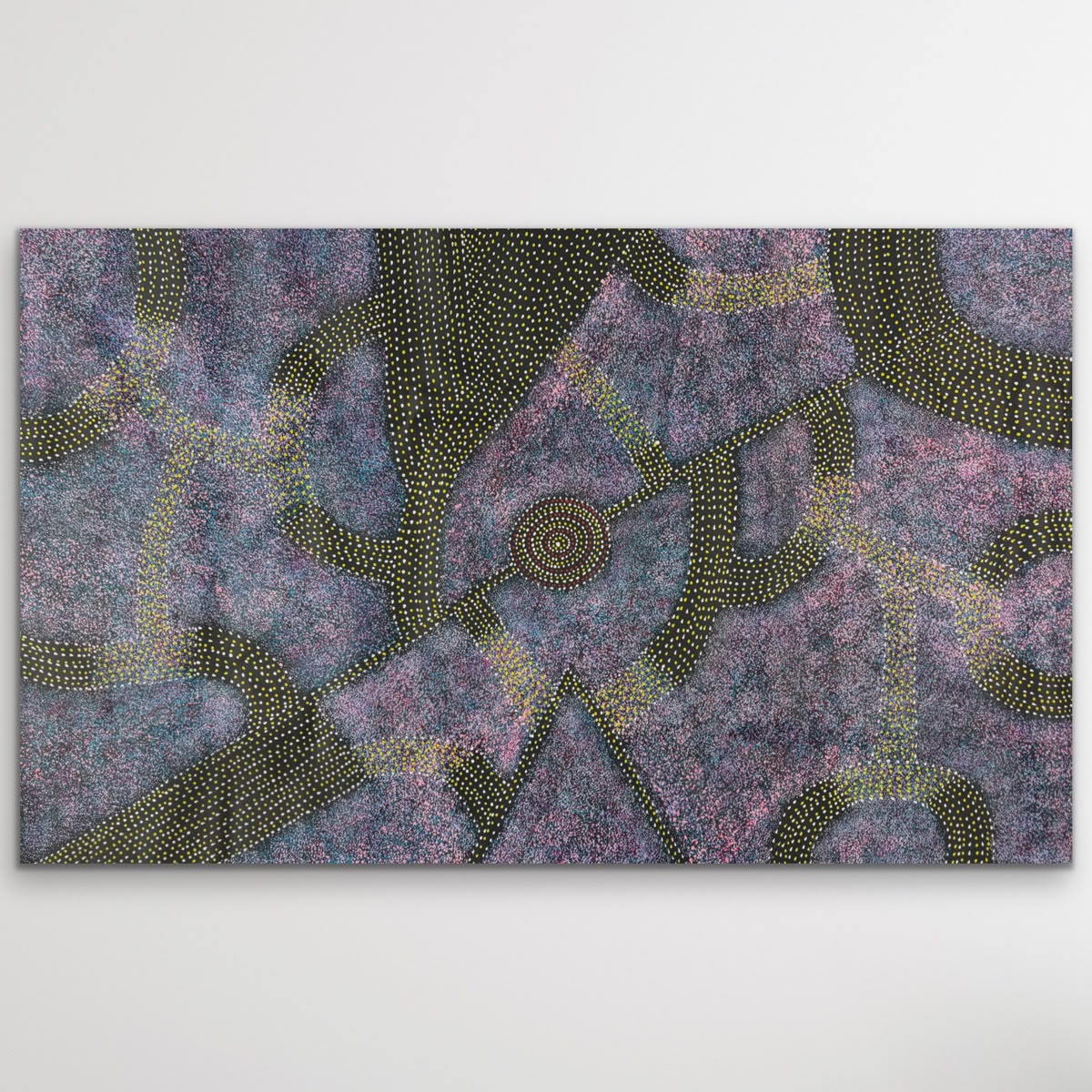 "Bush Plum" Roseanne Morton Petyarre 141cm x 88cm Aboriginal Bush Tucker art from Utopia, Women Collecting Bush Plums