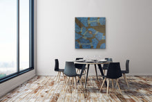 Load image into Gallery viewer, Blue Bush Plum painting displayed in modern dinning room apartment
