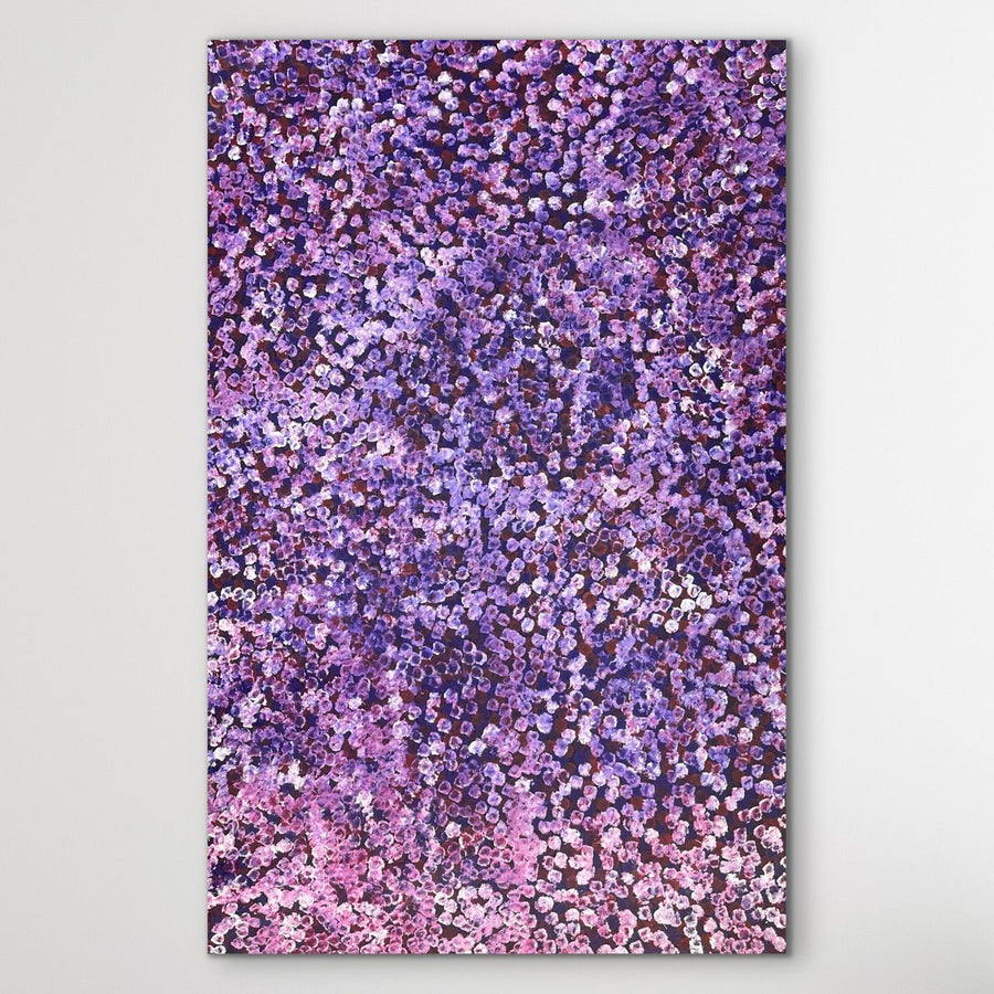 "Bush Plums" original Aboriginal painting by Bessie Pitjara, 151cm x 97cm - authentic Indigenous Australian artwork