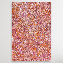 Load image into Gallery viewer, Bush Plums Bessie Pitjara 145cm x 95cm vertical on white wall original aboriginal painting

