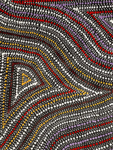 Load image into Gallery viewer, Buy Water Dreaming Aboriginal dot art by Marshall Jangala Robertson showcasing movement and connection to Country
