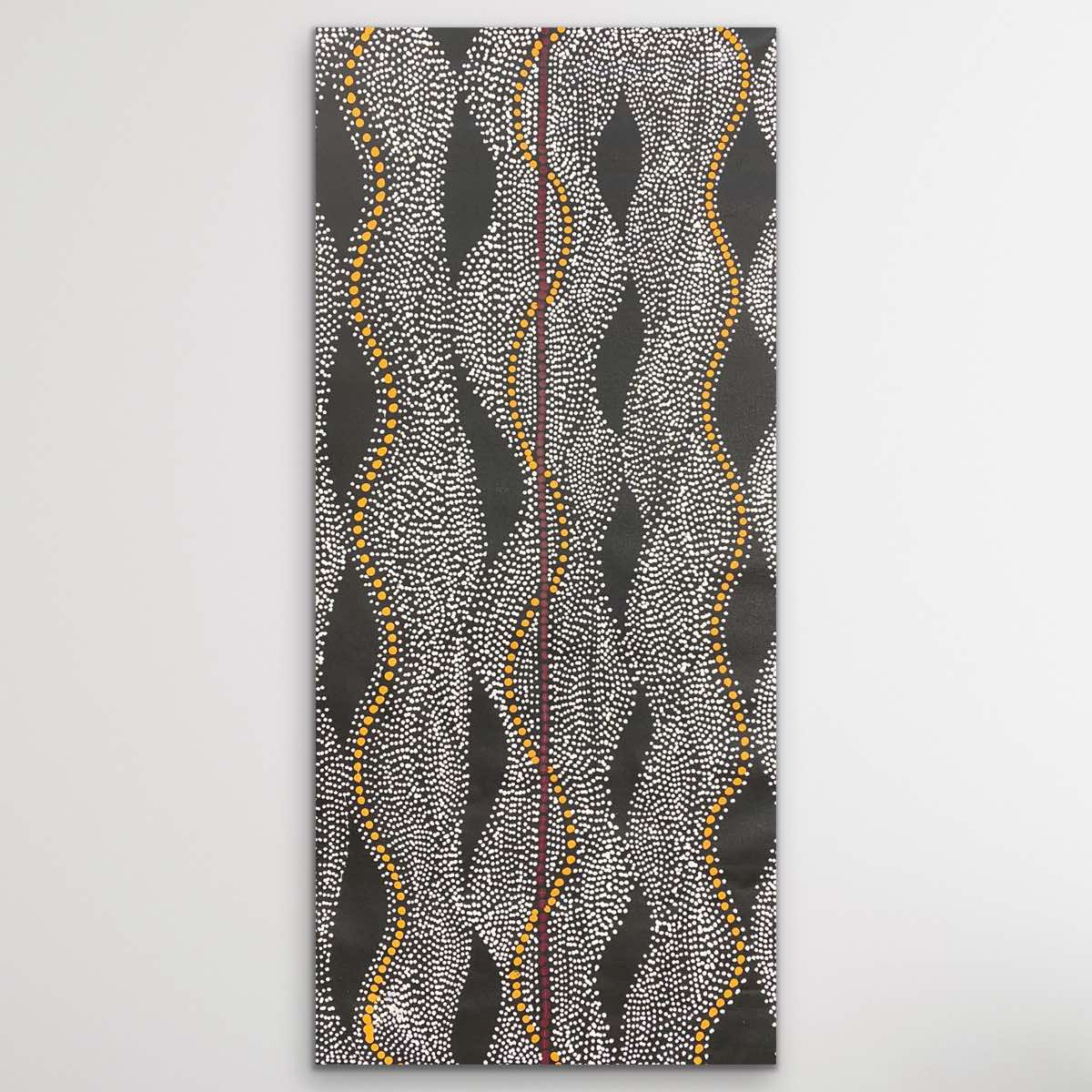 aboriginal dot painting Seed Dreaming by Marshall Jangala Robertson with fine dots and flowing composition