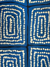 Load image into Gallery viewer, Close-up of a blue dot art Australia with white geometric pattern

