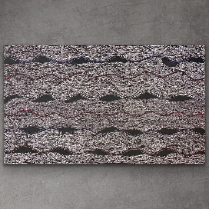 Buy Seed Dreaming Aboriginal art by Marshall Jangala Robertson featuring intricate dot work and movement