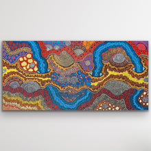 Load image into Gallery viewer, "My Country" original Aboriginal painting by Damien and Yilpi Marks, 201cm x 98cm - authentic Indigenous Australian artwork

