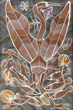 Load image into Gallery viewer, "Brolga Dreaming" original Aboriginal painting by Eddie Blitner, 88cm x 58cm - authentic Indigenous Australian artwork
