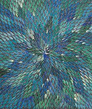 Load image into Gallery viewer, "Bush Medicine Leaves" original Aboriginal painting by Bernadine Johnson Kemarre, 46cm x 39cm - authentic Indigenous Australian artwork
