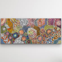 Load image into Gallery viewer, "My Country (Utopia)" original Aboriginal painting by Janet Golder Kngwarreye, 129cm x 55cm - authentic Indigenous Australian artwork
