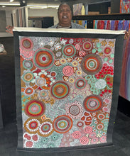 Load image into Gallery viewer, "Budgerigar &amp; Bush Tucker Story" original Aboriginal painting by Julieanne Turner Nungurrayi, 129cm x 98cm - authentic Indigenous Australian artwork
