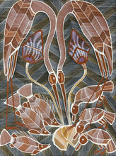Load image into Gallery viewer, "Brolga Dreaming" original Aboriginal painting by Eddie Blitner, 88cm x 66cm - authentic Indigenous Australian artwork
