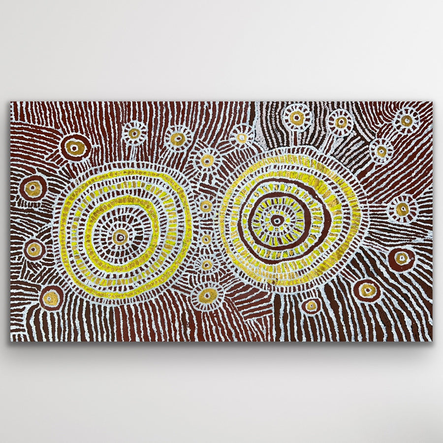 "Kapi Tjukul (Rock Holes)" original Aboriginal painting by Yaritji Heffernan, 171cm x 98cm - authentic Indigenous Australian artwork