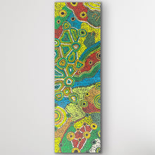 Load image into Gallery viewer, "Minyma Kutjara" original Aboriginal painting by Cassyanne Woods, 102cm x 32cm - authentic Indigenous Australian artwork
