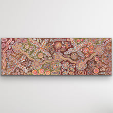 Load image into Gallery viewer, "Bush Flowers" original Aboriginal painting by Bernadine Johnson Kemarre, 209cm x 71cm - authentic Indigenous Australian artwork
