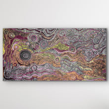 Load image into Gallery viewer, Wide Aboriginal artwork Minyma Maililu by Carolanne Ken showing detailed designs
