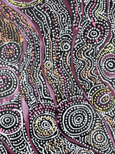 Load image into Gallery viewer, Fine detail of Minyma Maililu Aboriginal art by Carolanne Ken with layered textures
