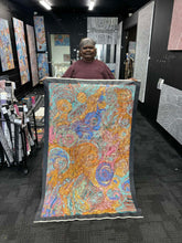 Load image into Gallery viewer, Carolanne Ken holding her original painting 139cm x 90cm
