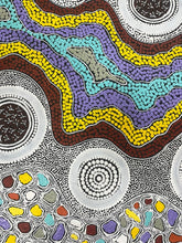 Load image into Gallery viewer, "Budgerigar Dreaming" Aboriginal art by Gwenda Turner Nungurrayi - close-up detail, 117cm x 80cm
