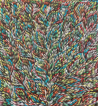 Load image into Gallery viewer, "Bush Medicine Leaves" by Rayleen Pula Price - detail view of Aboriginal painting, 92cm x 87cm
