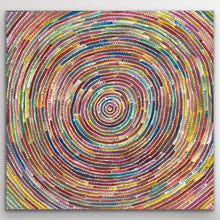 Load image into Gallery viewer, Original Aboriginal painting “Circle of Life” by Bernadine Johnson Kemarre showing colourful circular Dreaming patterns
