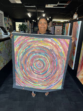 Load image into Gallery viewer, Aboriginal artwork “Circle of Life” by Bernadine Johnson Kemarre showcased at Art by Farquhar Edwardstown gallery
