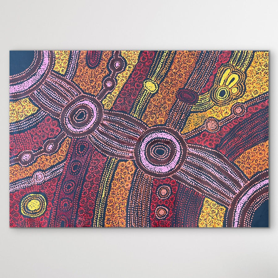 "Minma Malilu" original Aboriginal painting by Clarise Tunkin, 102cm x 69cm - authentic Indigenous Australian artwork
