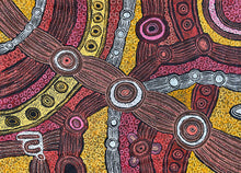 Load image into Gallery viewer, Detail of Minyma Malilu showing layered desert mark making by Clarise Tunkin
