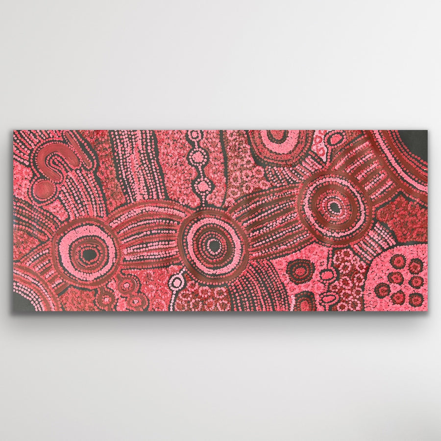 "Minyma Malilu" original Aboriginal painting by Clarise Tunkin, 90cm x 40cm - authentic Indigenous Australian artwork