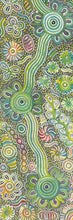 Load image into Gallery viewer, Section view of Bernadine Johnson Kemarre’s artwork highlighting fine dots and colours.
