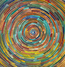 Load image into Gallery viewer, Zoomed view showing precise dot placement and colour blending representing renewal and connection to Country.
