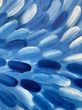 Load image into Gallery viewer, Abstract aboriginal art blue and white brush strokes
