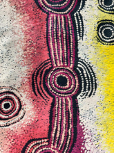 Load image into Gallery viewer, Tall view focusing on the central shapes and flow of Teresa Baker’s storytelling through the sandhill lines.
