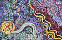 Load image into Gallery viewer, "Caterpillar Dreaming" Aboriginal art by Rhoda Tjitayi - close-up detail, 144cm x 94cm
