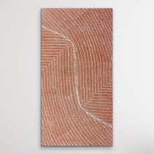 Load image into Gallery viewer, Close up of Bush Onion Aboriginal painting by Tansy Martin showing fine dot details and textured design
