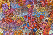 Load image into Gallery viewer, Detail of Grandmother&#39;s Country Dreaming story print by Michelle Possum Nungurrayi
