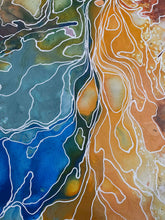 Load image into Gallery viewer, Close up of artwork by Janice Stanley showing flow artwork. 

