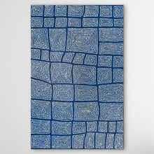 Load image into Gallery viewer, Blue and white patterned Aboriginal Art Painting from WA
