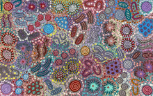 Load image into Gallery viewer, Macro view of Grandmother&#39;s Country canvas artwork by Michelle Possum Nungurrayi
