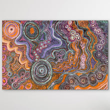Load image into Gallery viewer, Colorful Indigenous artwork with swirling patterns on a white background
