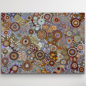 "Budgerigar Dreaming & Bush Tucker" Julieanne Turner Nungurrayi 198cm x 145cm