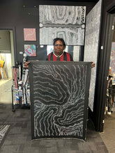 Load image into Gallery viewer, Black and white sand dunes artist photo with debbie brown 
