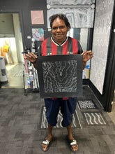 Load image into Gallery viewer, artist photo of Black and white sand dunes by Indigenous artist debbie brown Napaljarri
