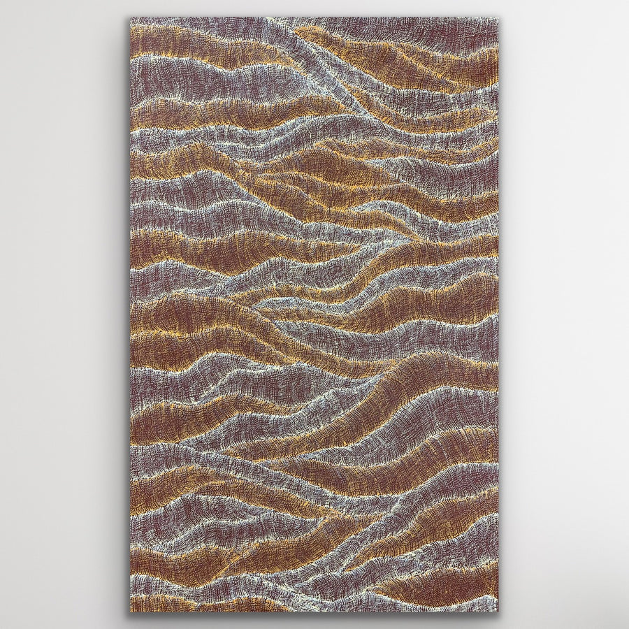 "Sand Dunes" original Aboriginal painting by Debbie Napaljarri Brown, 140cm x 88cm - authentic Indigenous Australian artwork